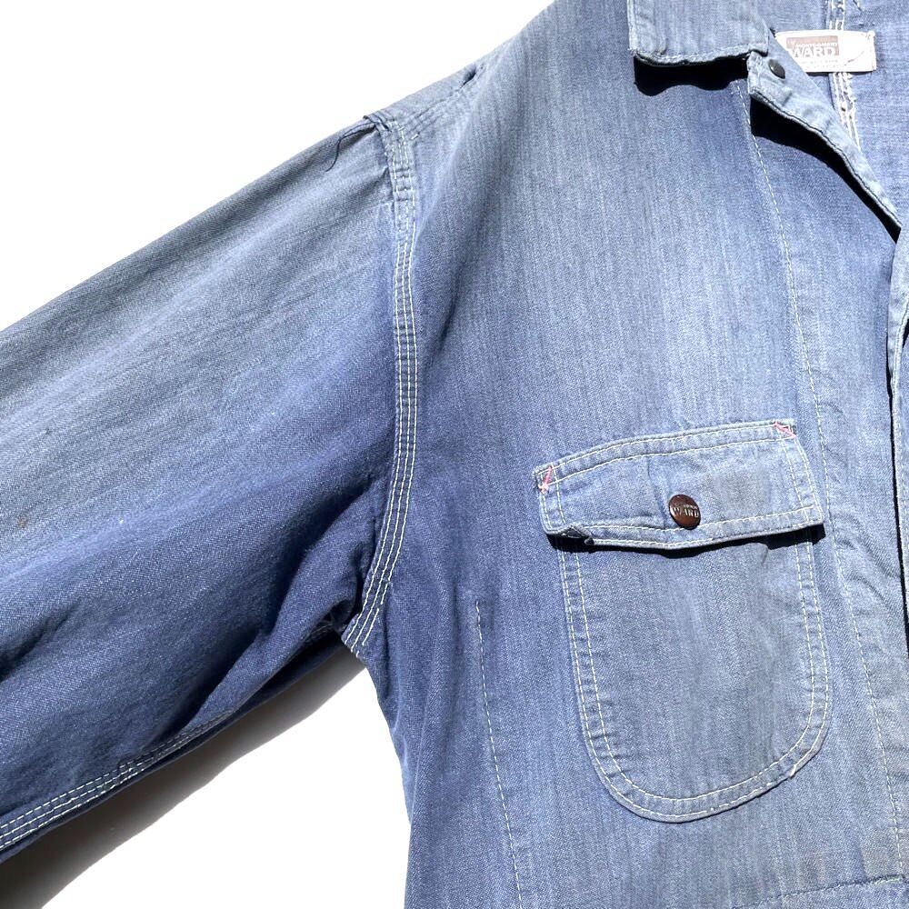 Montgomery Ward] Vintage High Aging Coverall Denim Jacket [1970s