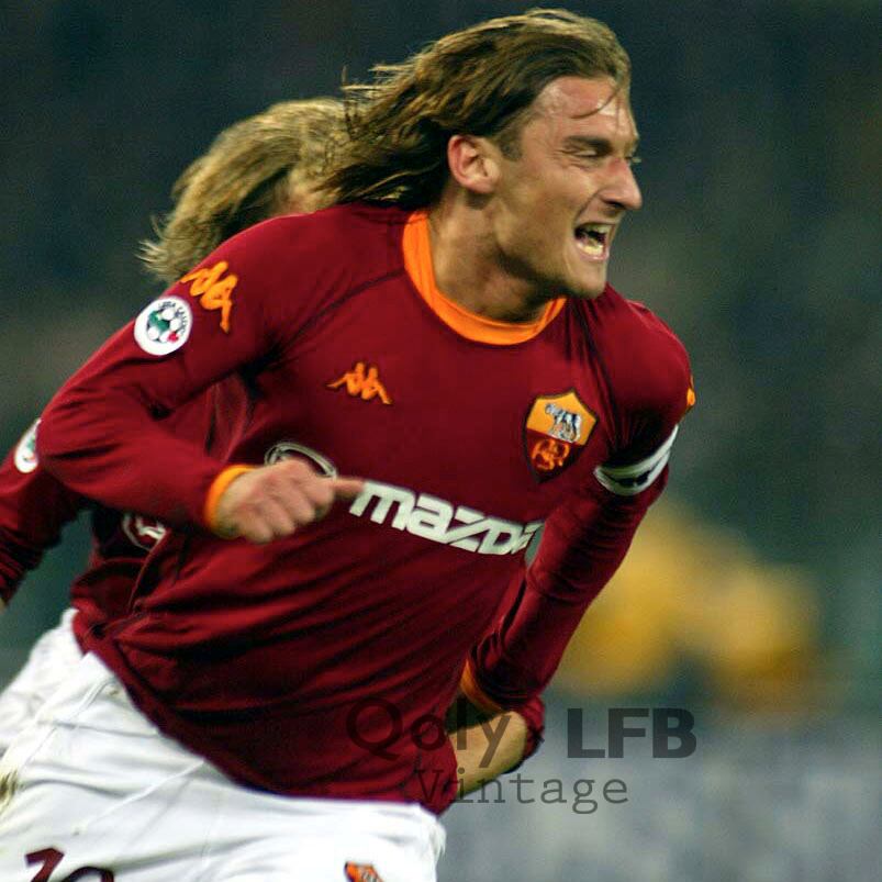 USED】ローマ 2002-03 Kappa ホーム長袖 ユニフォーム #10 TOTTI