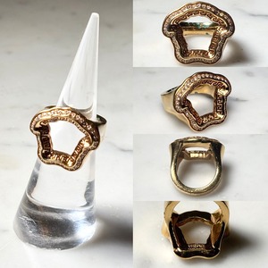 VERSACE gold color metal ring “Medusa”