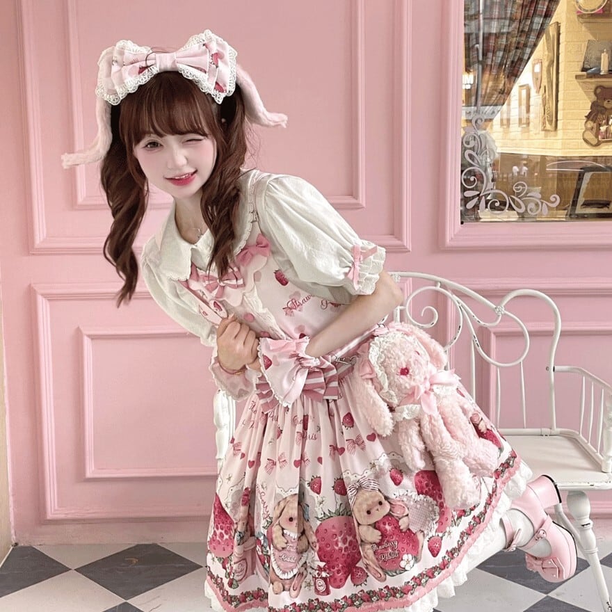 サブカル 服 地雷系 通販 ハンドカバー いちご 原宿スタイル かわいい 服