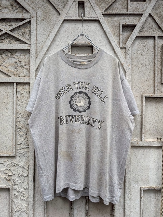 "UNIVERSITY" dirty print tee