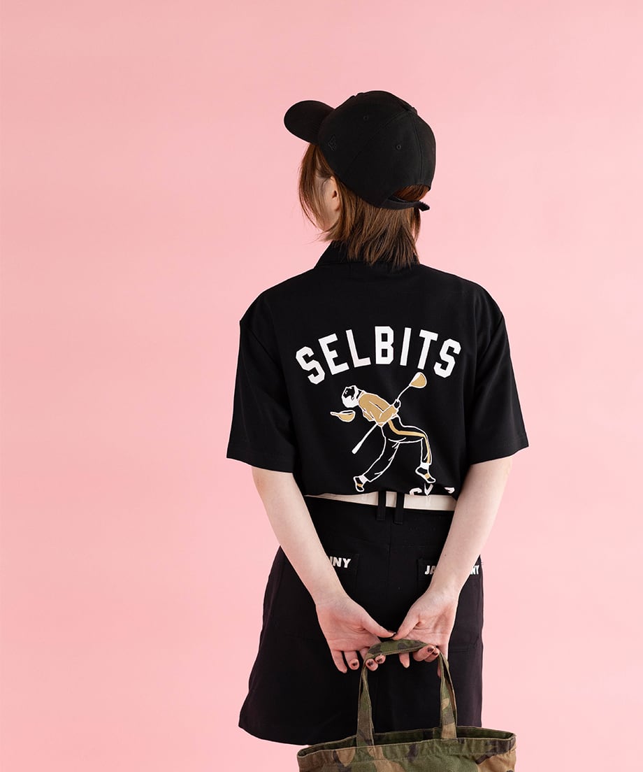 ROCKER Polo ”black” / ロッカー柄ポロシャツ | SELBITS GOLF CLUB