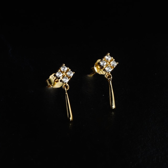 【Lamia】S925 zirconia rhombus pierce  #pp23