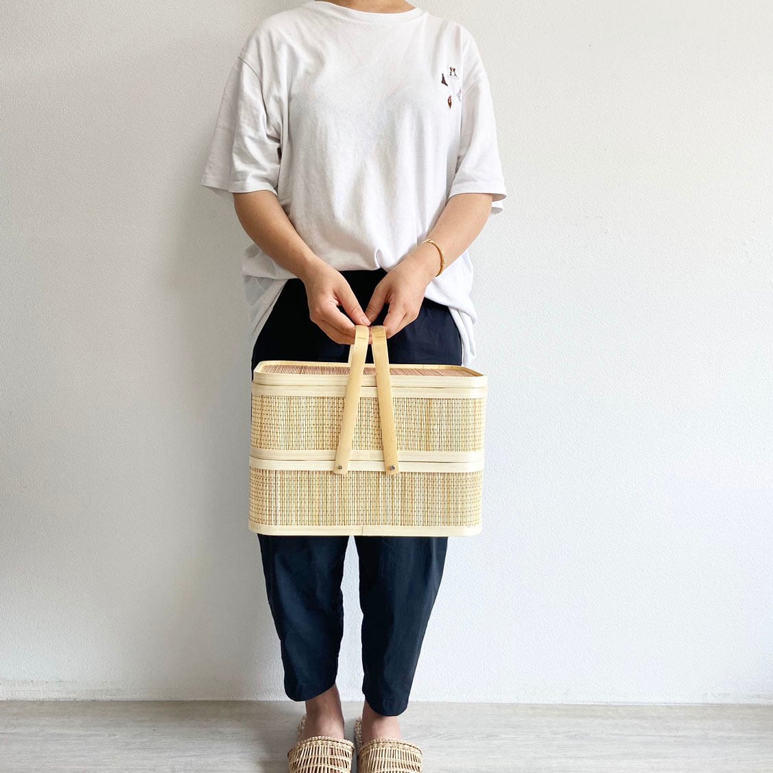 竹 ピクニック 2段 バスケット（BBA-706） | Naturalsoul