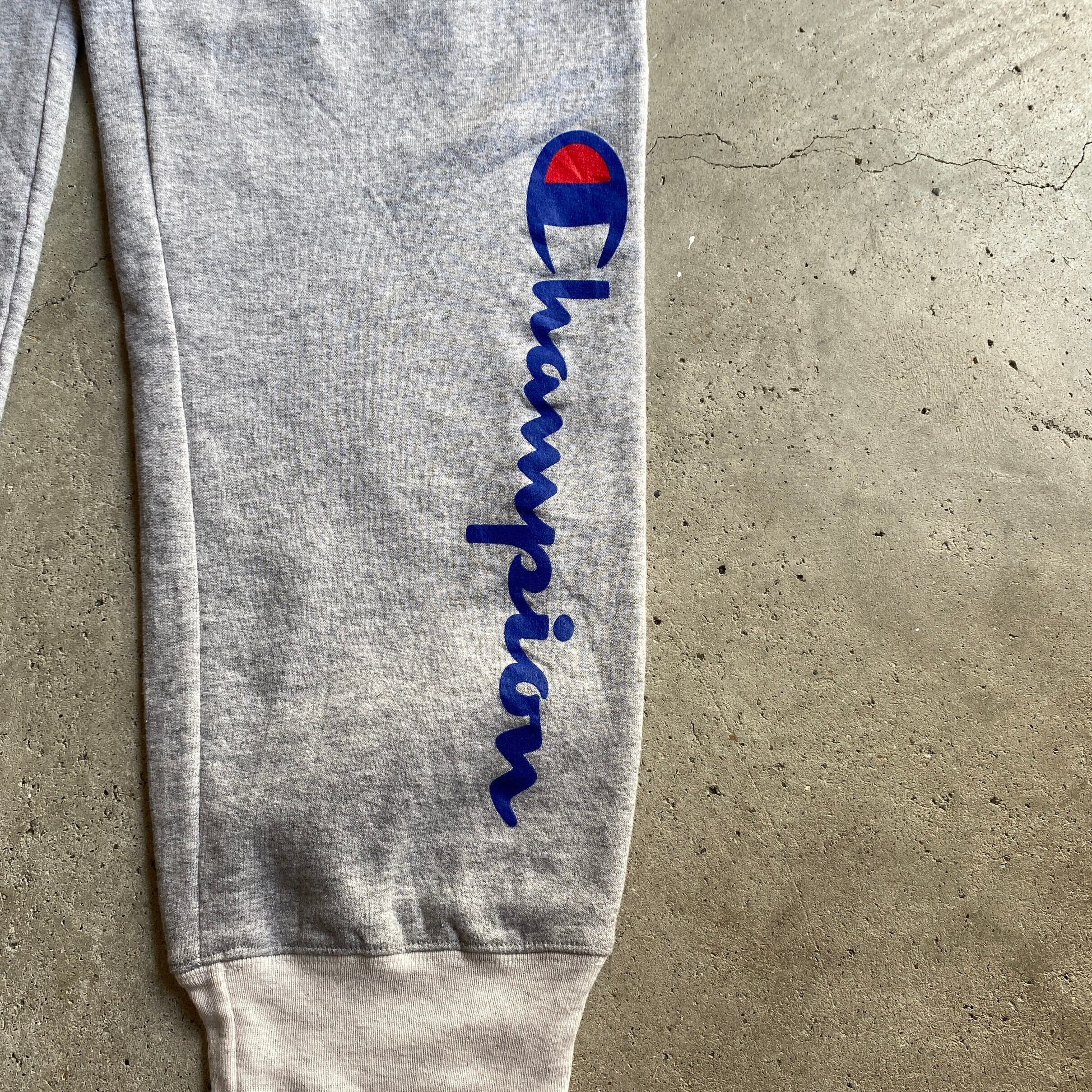 champion グレー×ネイビー切り替えデザインスウェットパンツ！