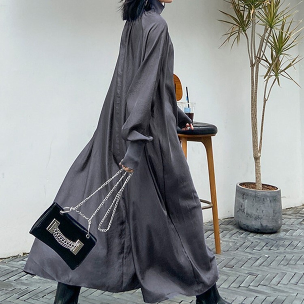 Turtleneck Long Loose Dress / タートルネック ロング ルーズ ワンピース