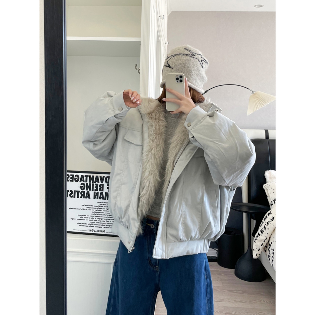 【暖かさUP】ストリート ファー中綿ジャケット T2001