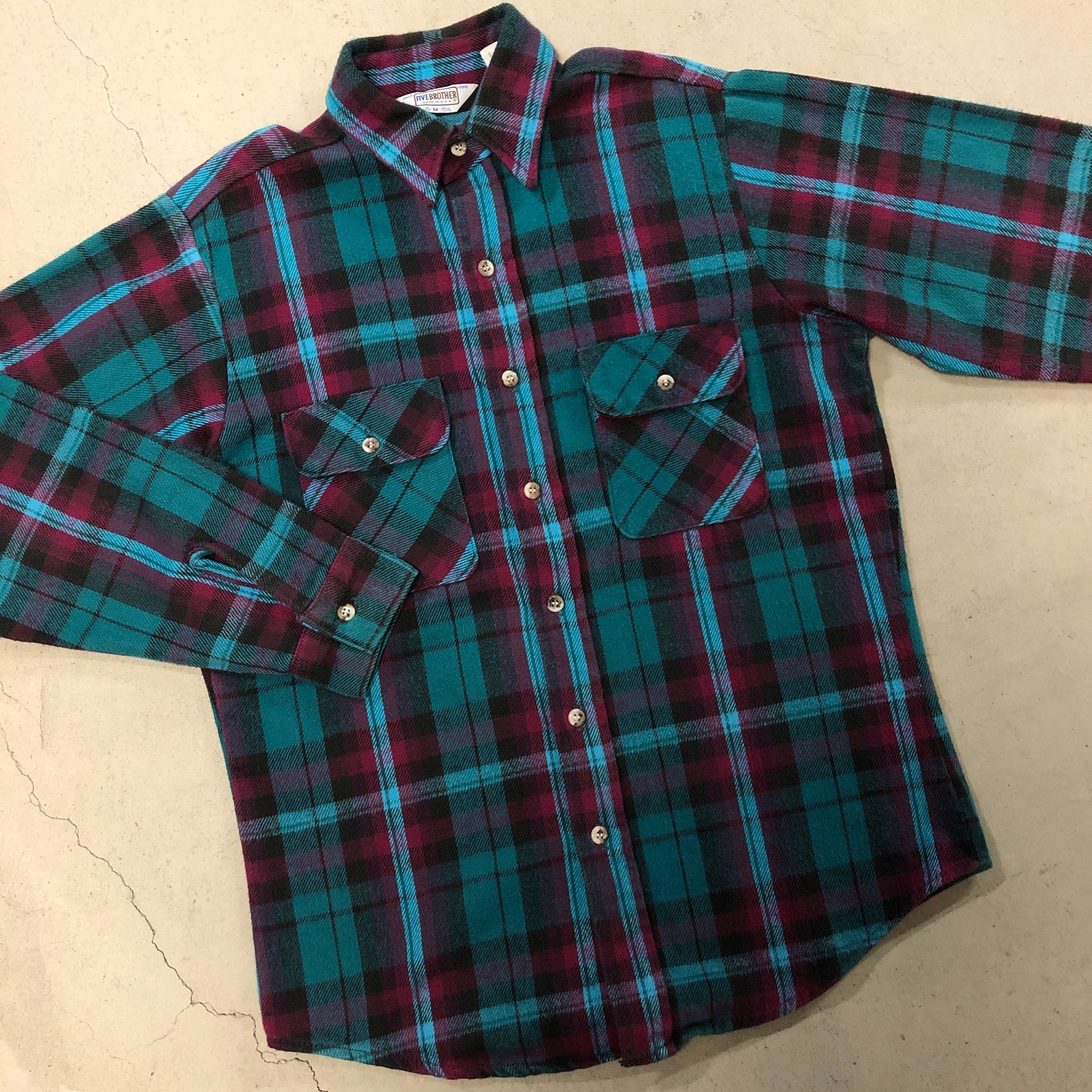 ⊕1980'S FIVE BROTHER FLANNEL CHECK SHIRT | safarionline