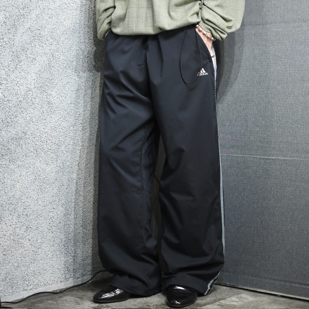 adidas side line wide nylon pants