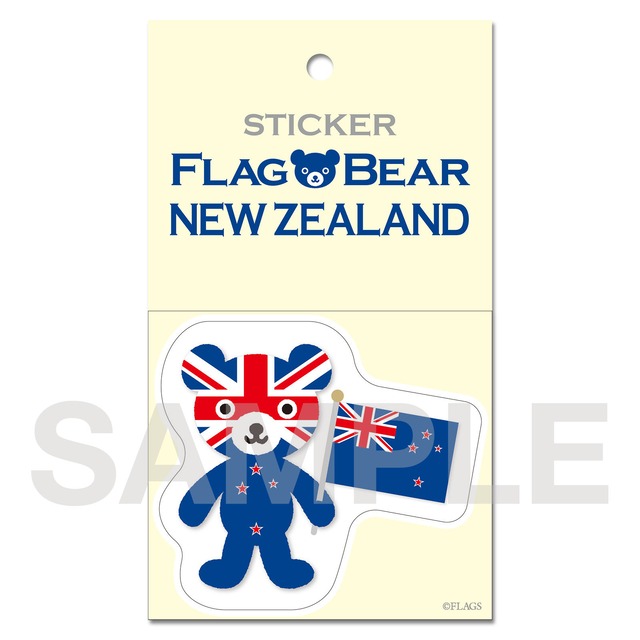 FLAG BEAR STICKER ＜NEW ZEALAND＞ ニュージーランド （大（L））