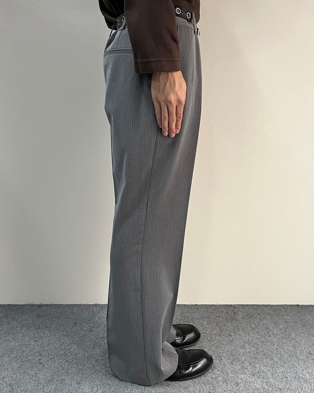 pinspripe wide straight trousers