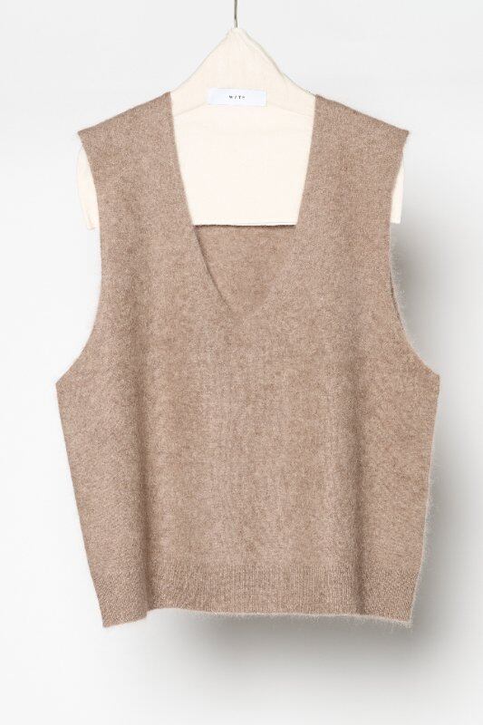 【サンプルLive】 WYTE/ワイト Σ / Furry Wool-Cashmere Vest 12-30411