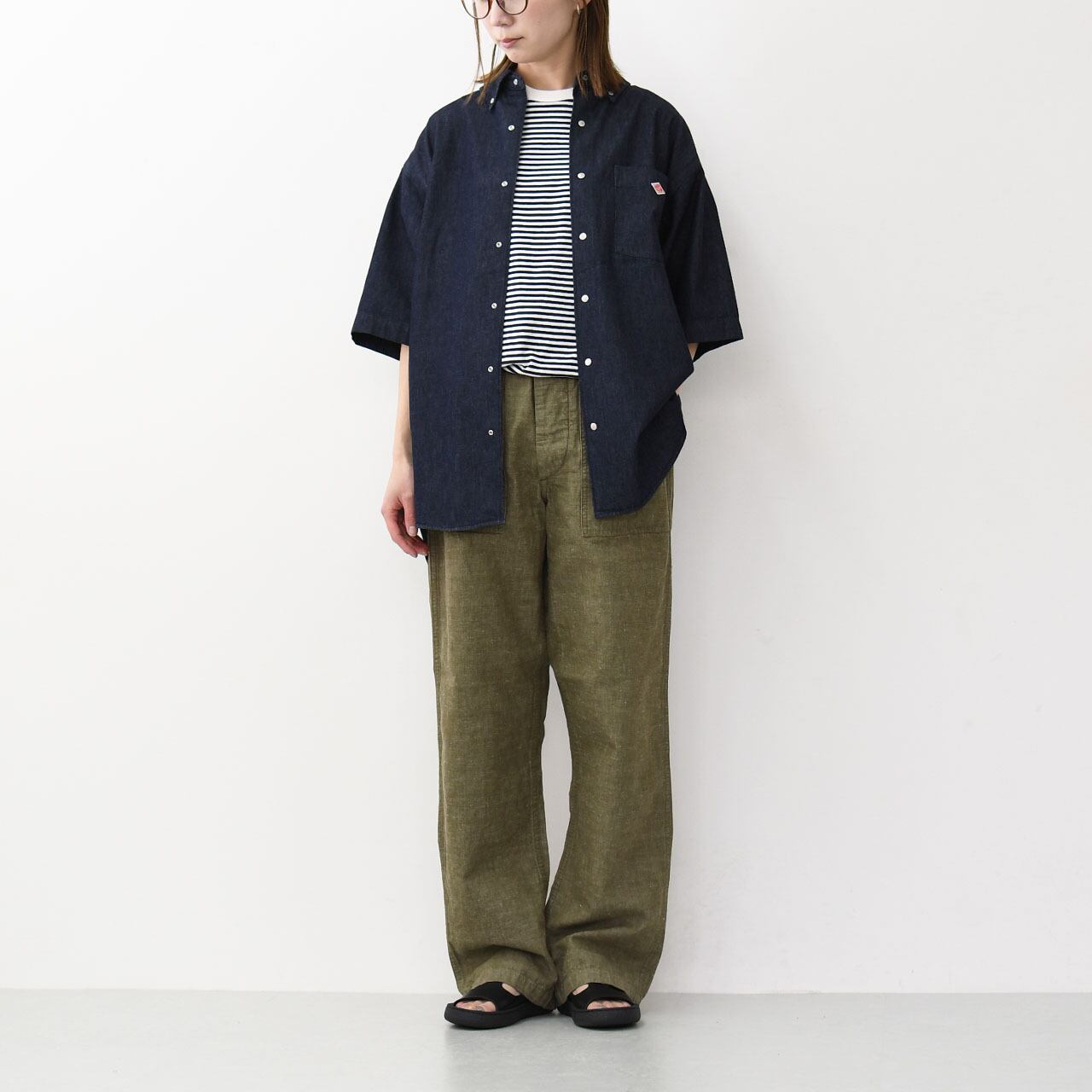 ダンシャリマン DANTON [ダントン] M DENIM DUNGAREE B.D. S/S SHIRT [DT-B0337DUG