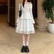 ポイントフラワー透かし編みオフショルニット ・79101