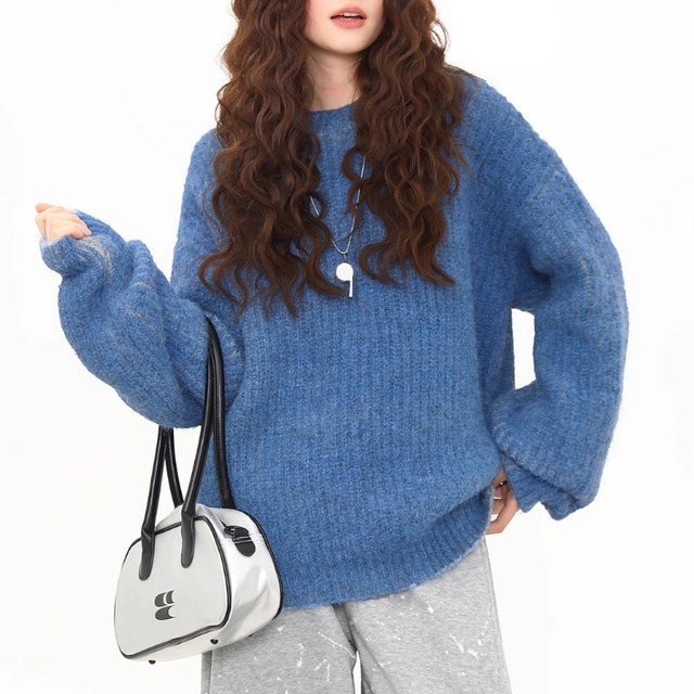 loose-fit color knit　ルーズフィットカラーニット　J1595