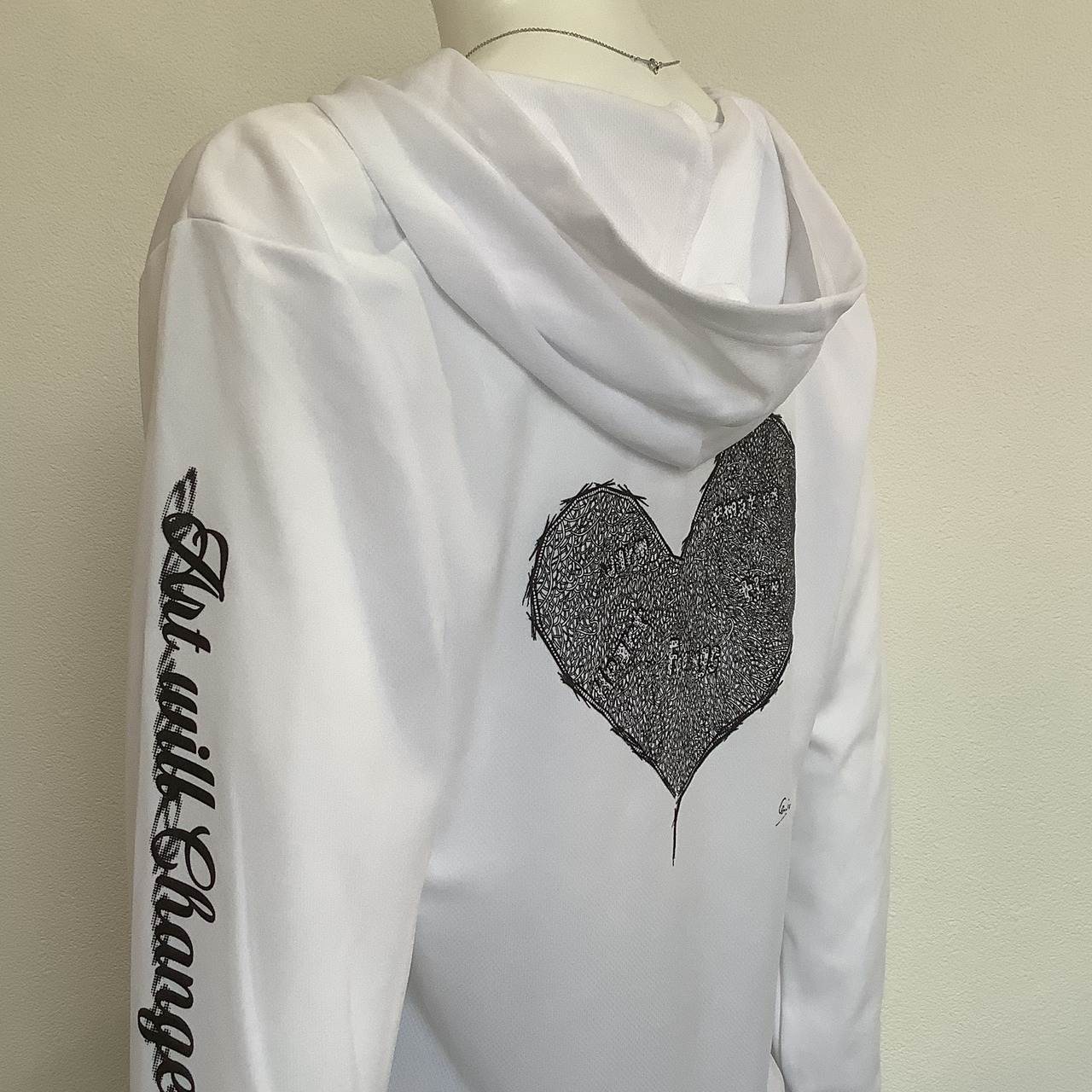 Emotion heart ( 感情ある心 ) ドライジップパーカー ホワイト