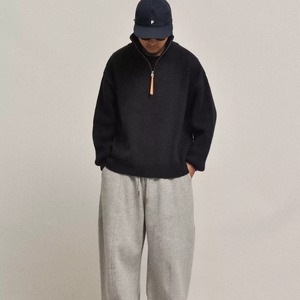 ハーフジップ リブスタンドニット A2006