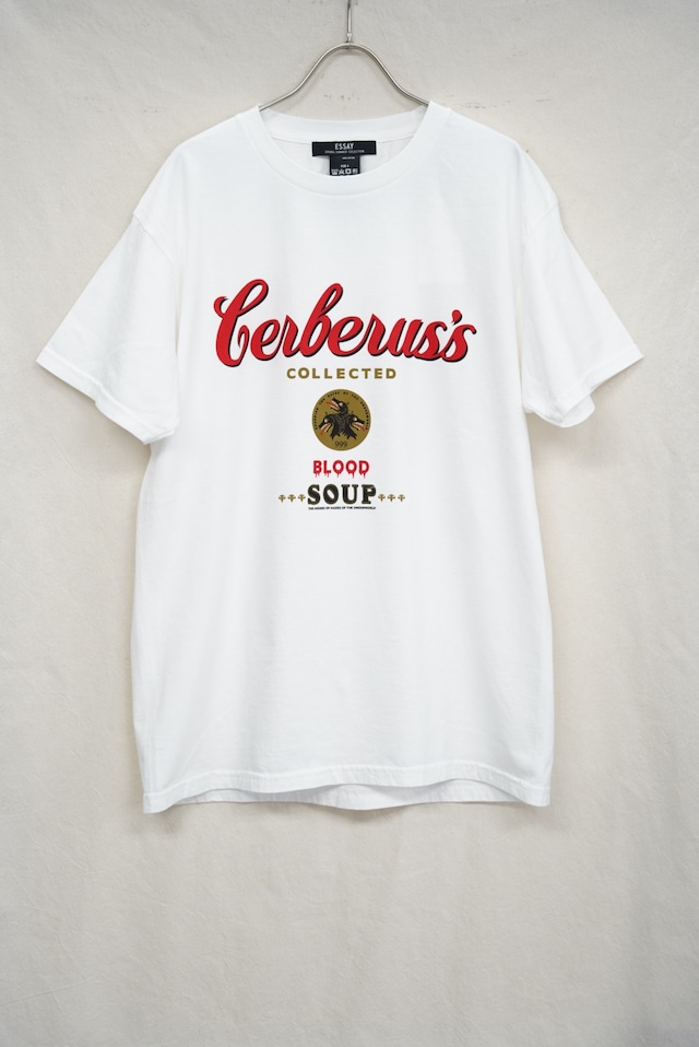 ESSAY / WHITE PRINT T-SHIRT(CERBERUS)