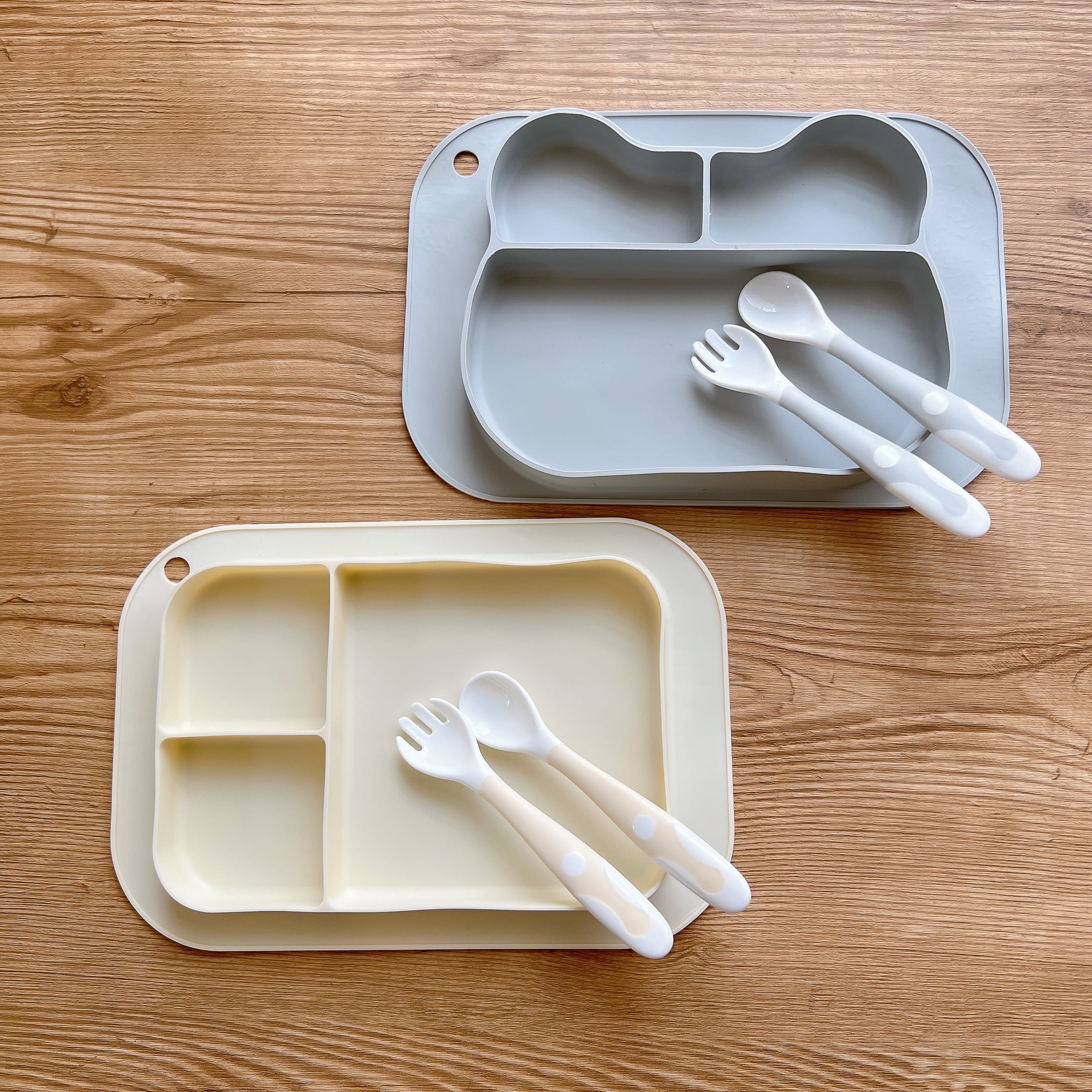 ベビー食器 プレート シリコンプレート 滑りにくい  シリコン食器 And C