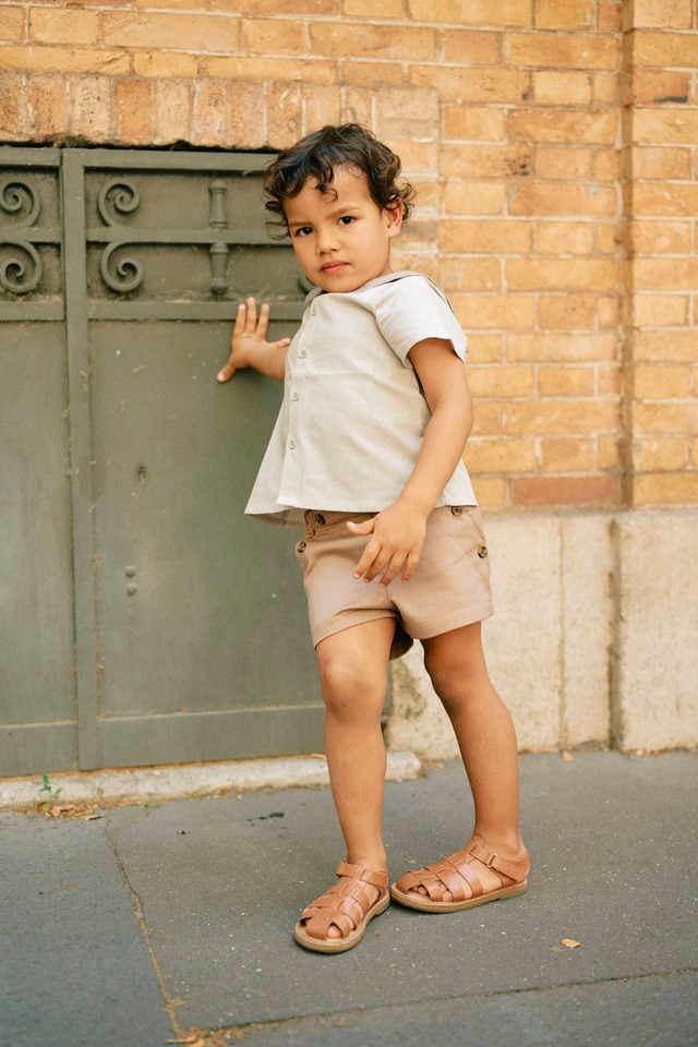 ご予約【MaisonMarelle】送料無料Shirt MONCEAU - beige  fine stripes