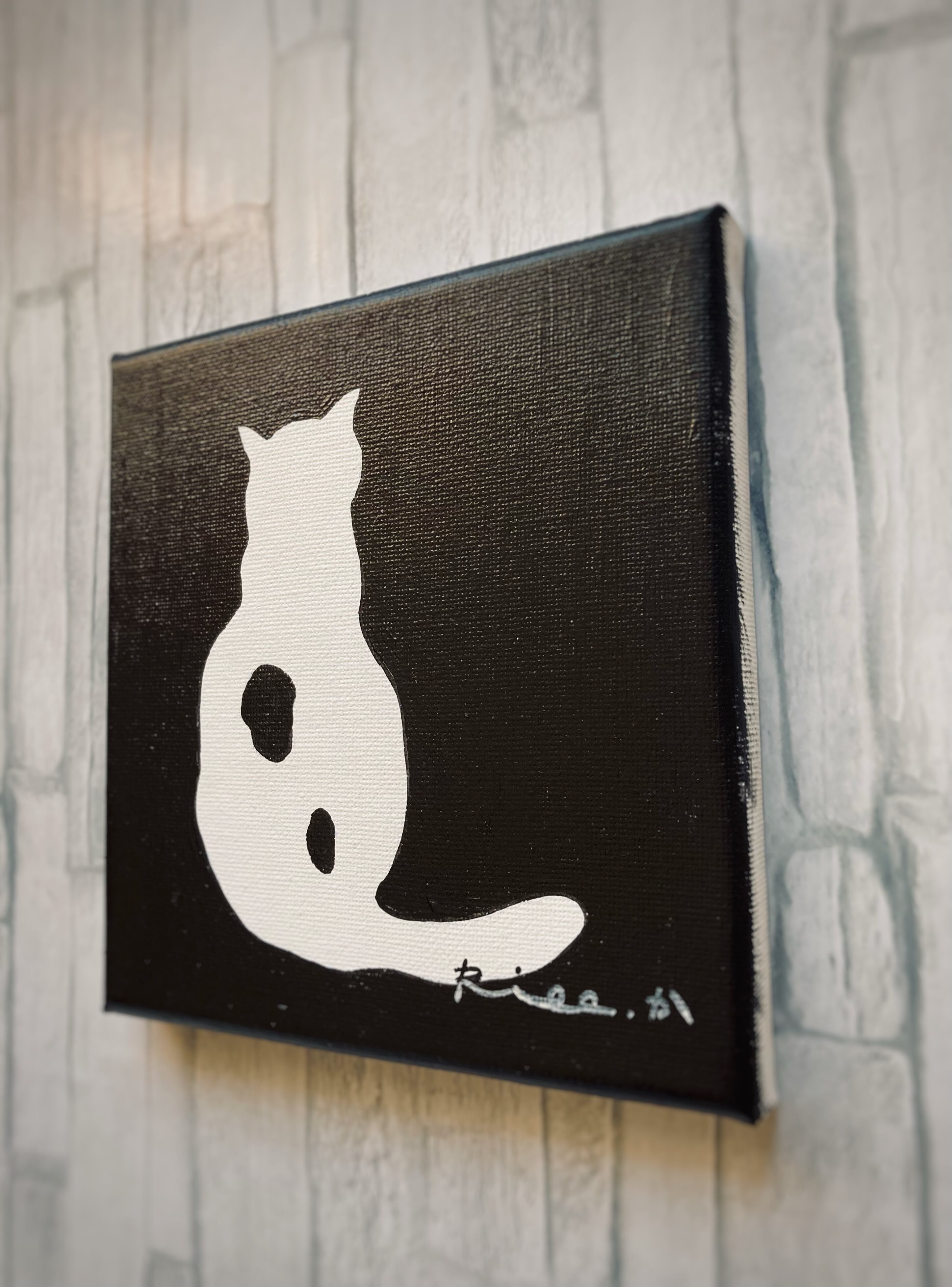 BUCHI／原画 キャンバス 絵 絵画 アート イラスト 猫 | Riee .か