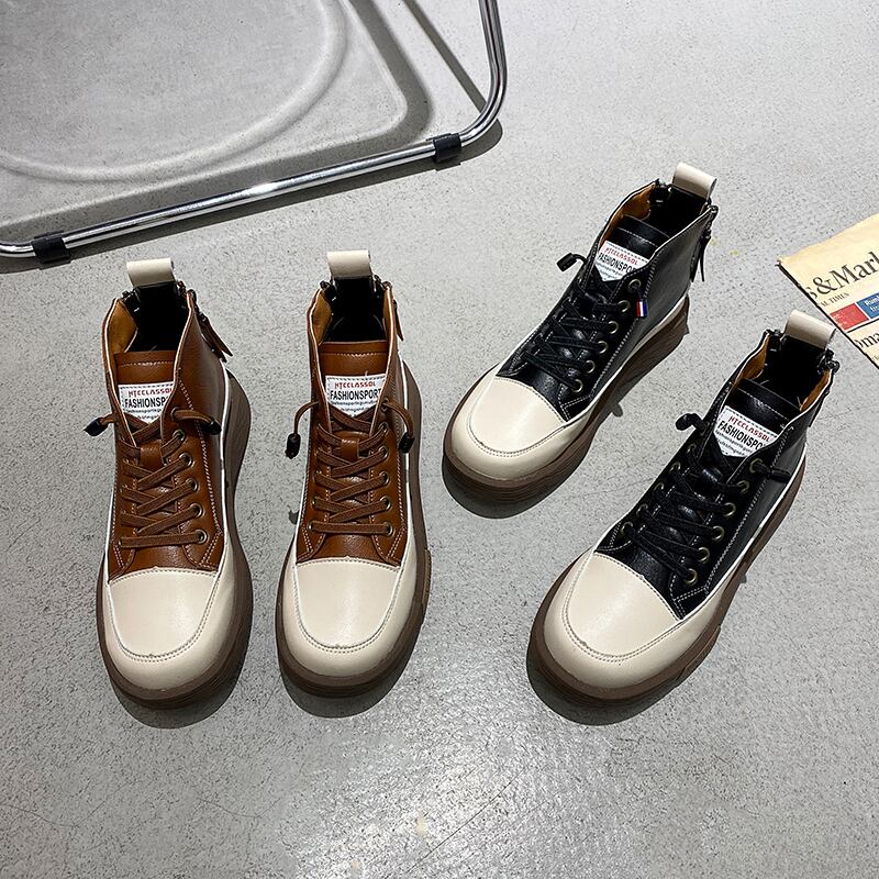 ブーツレッドカジュアルブラック 靴 シューズ レース スニーカー ラウンドトー レースアップ フェイクシューズ18728872242