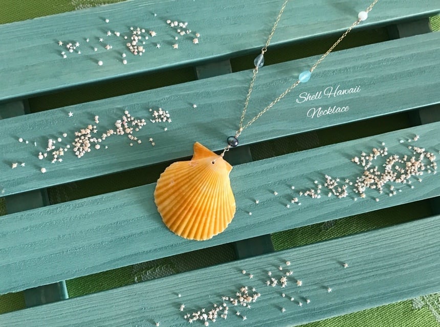 ヒオウギシェルと淡水パールのネックレス | ハンドメイドアクセサリー