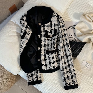 クラシックパターンノーカラージャケット A3527