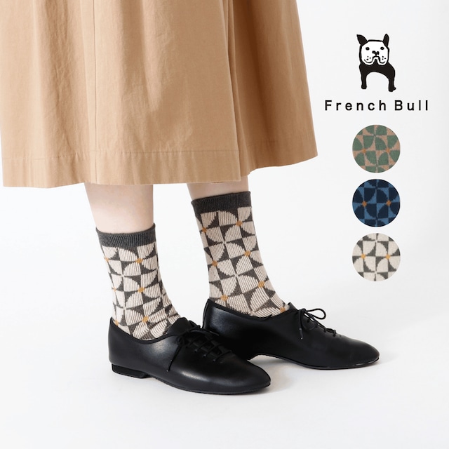 フレンチブル French Bull 靴下 コモドソックスソックス レディース 秋 冬 ブランド 綿 コットン 日本製 国産 幾何学柄 花柄 おしゃれ かわいい プレゼント ギフト ブラウン ブルー グレー 23-25cm 11-26274 Fr136