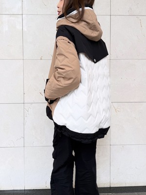 リズレイ RISLEY risley バイカラーダウンマウンテンパーカー