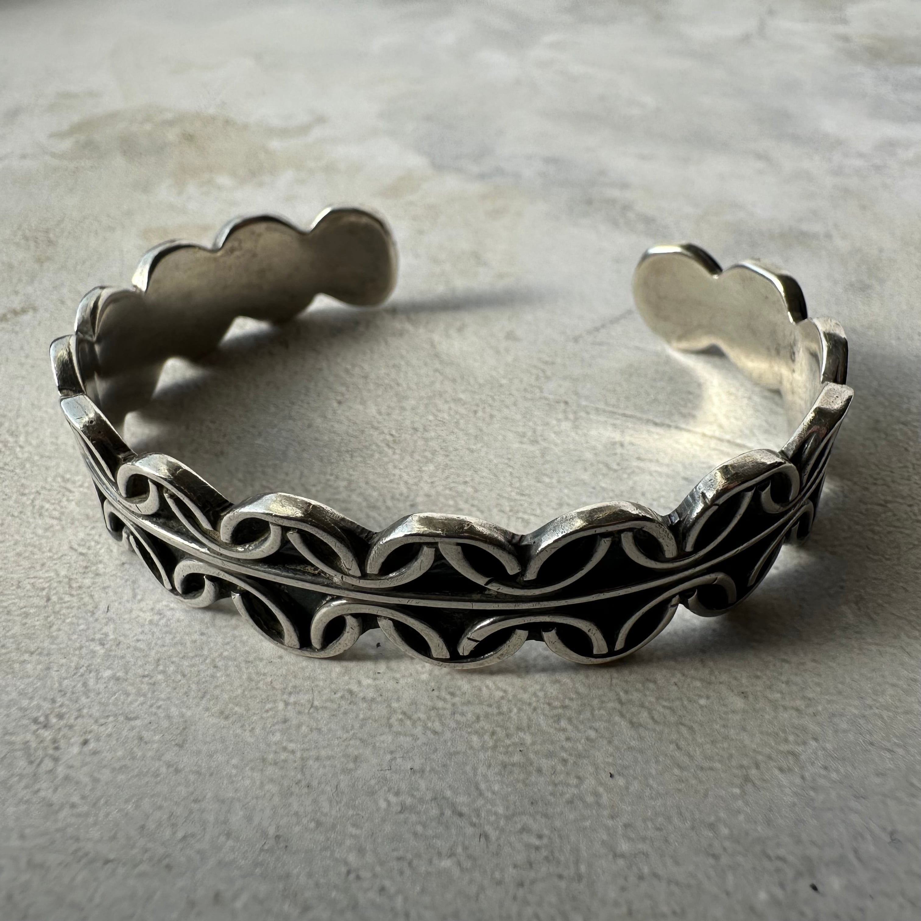 Vintage Modernist Design Cuff Bracelet Silver925 Made in Mexico