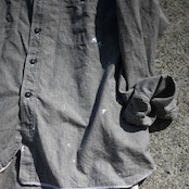 INTERIM / MILK PAINT VINTAGE WASH BLACK SHUTTLE CHAMBRAY HYPER BIG US NAVY WORK SHIRT TYPE2