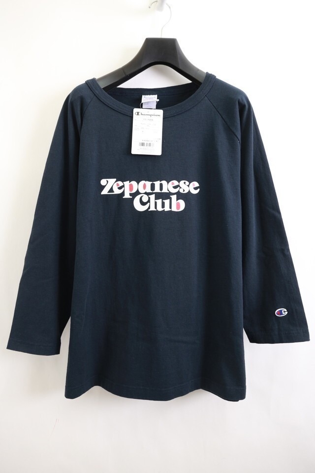 ZEPANESE CLUB × CHAMPION Made in U.S.A. T1011 Raglan 3/4 Sleeve T-shirts NAVY XL IJ0941
