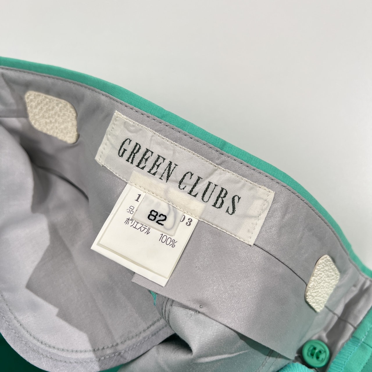 GREEN CLUBS グリーンクラブ ロゴ刺繍 ツータック スラックスパンツ ボトムス サイズ 82 /メンズ/エメラルドグリーン系/ライカ/日本製