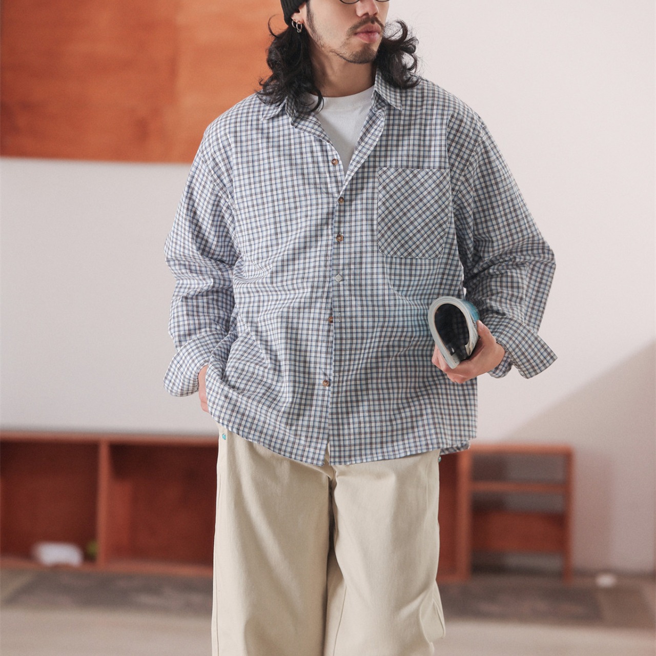 コットンチェック リラックス フィットシャツ A2054 - 1