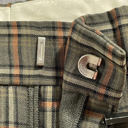 Vintage BALENCIAGA pleated plaid slacks 詳細写真11