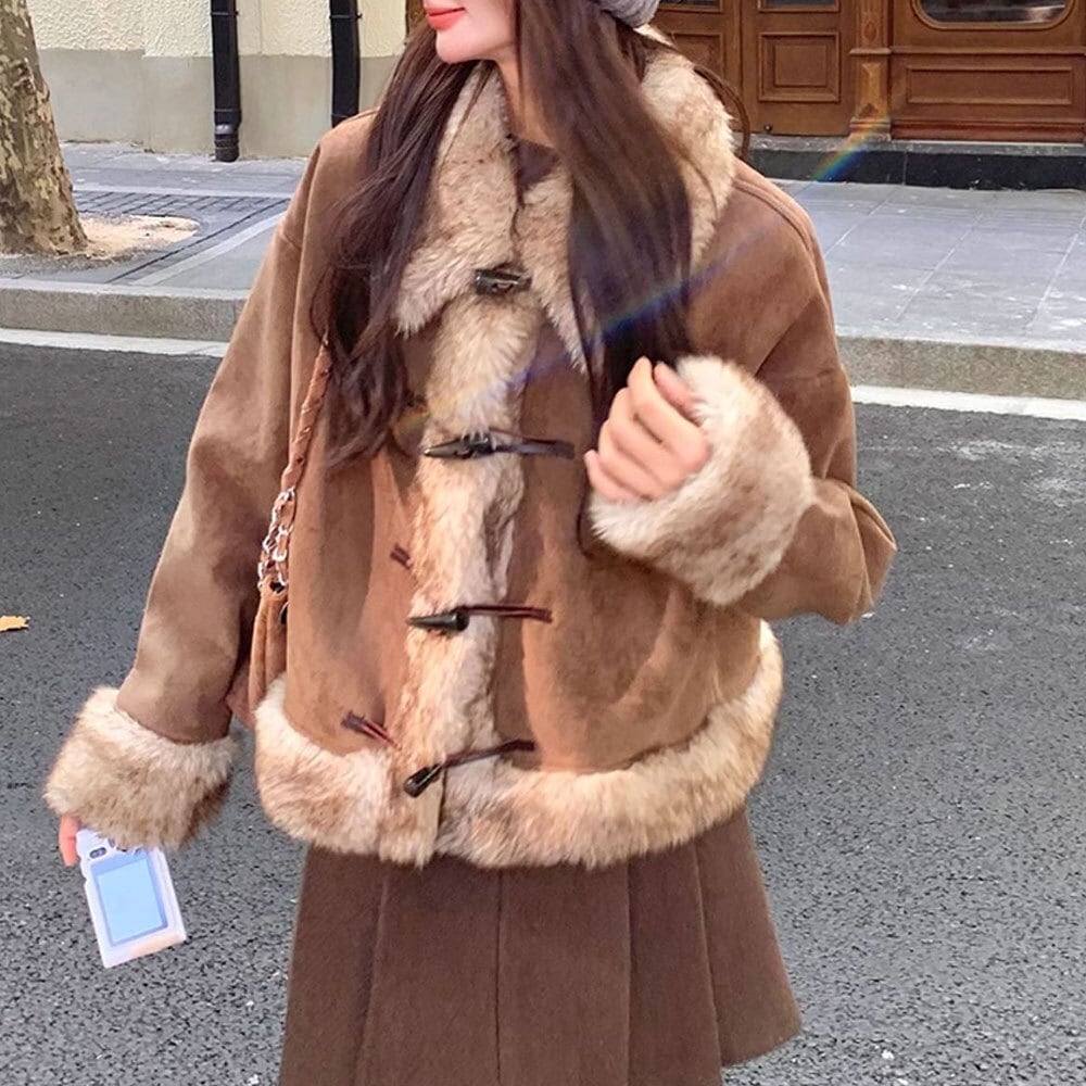 【送料無料】 ムートン ジャケット アウター レディース 秋冬 韓国 防寒 防風 保温 暖かい おしゃれ 大人 かわいい きれいめ スエードジャケット フェイクムートン ブルゾン ゆったり 大人可愛い 大人女子