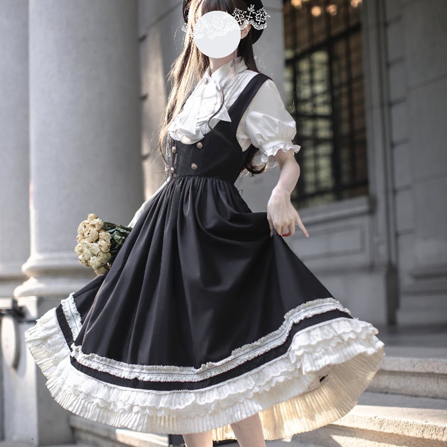 Romantic Symhonyジャンパースカート ロリィタ JSK Romantic Symhonyジャンパースカート ロリィタ JSK 姫袖フリルロリィタ