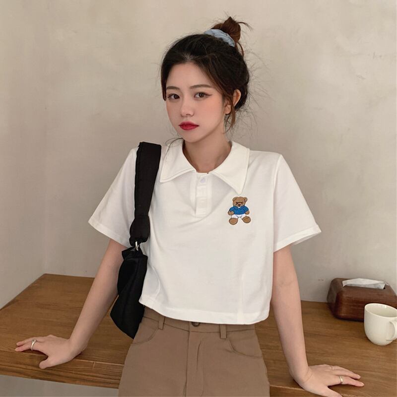 刺繍シャツ Tシャツ サマーショートトップス 大人ガーリー スウィート キュート カジュアル 夏物 萌量不足82978626678