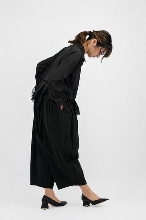 NativeVillage (ネイティブヴィレッジ) No.6 寂静 ロングスリーブレースブラウス（black）