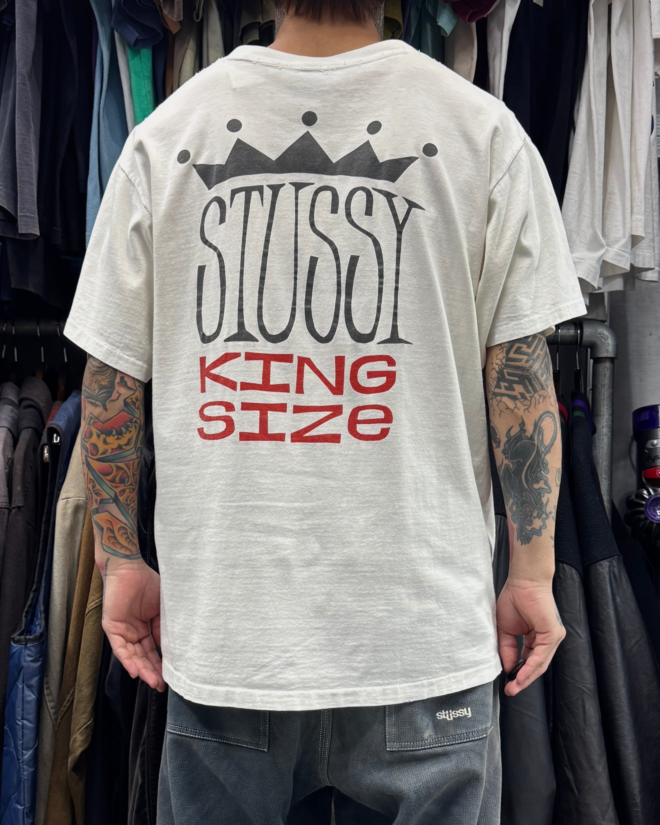 80's~90's old stussy KING SIZE Design Tee “黒タグ” 【高円寺本店