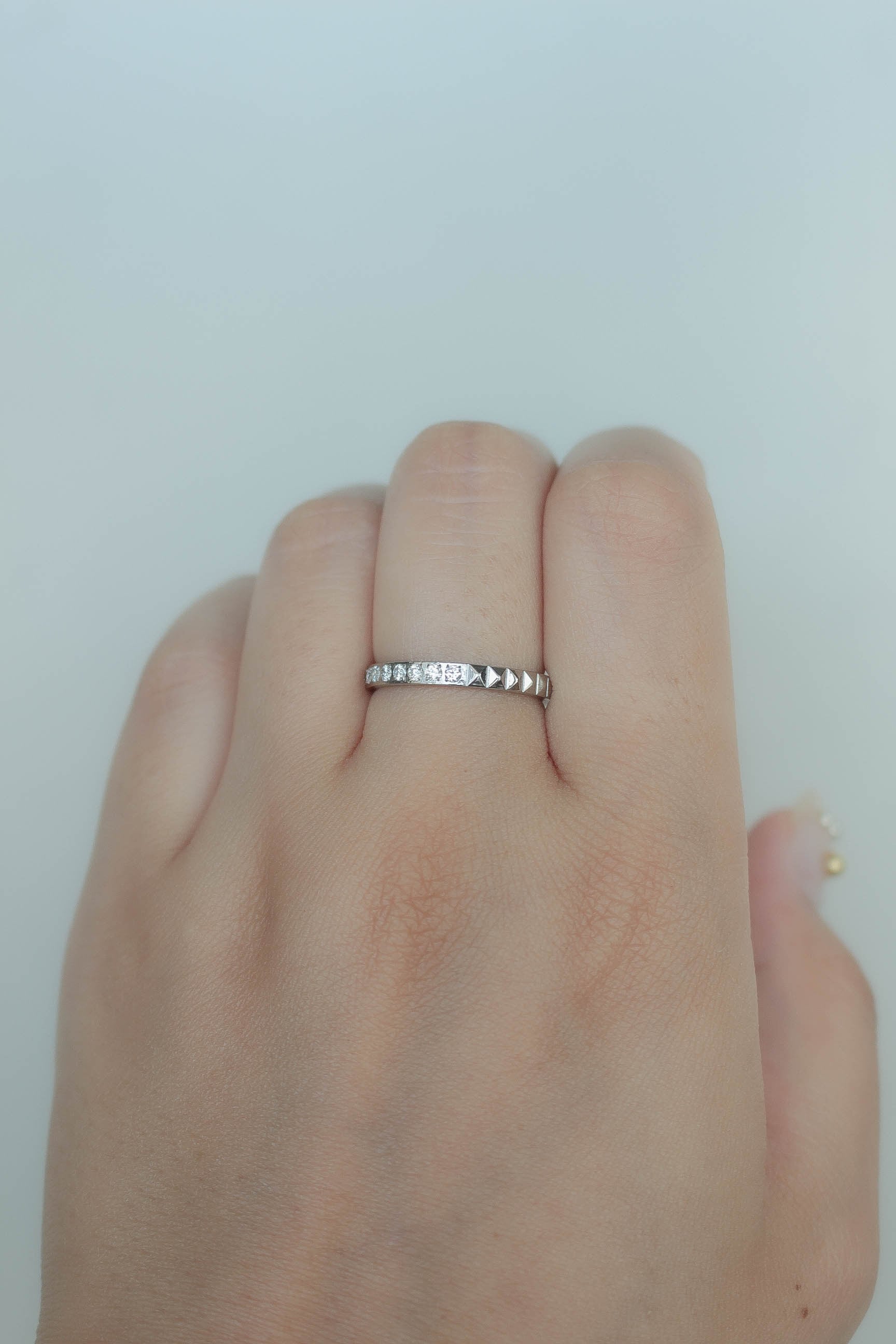 3way Studs Zirconia Ring | ebine(エビネ)|金属アレルギー対応