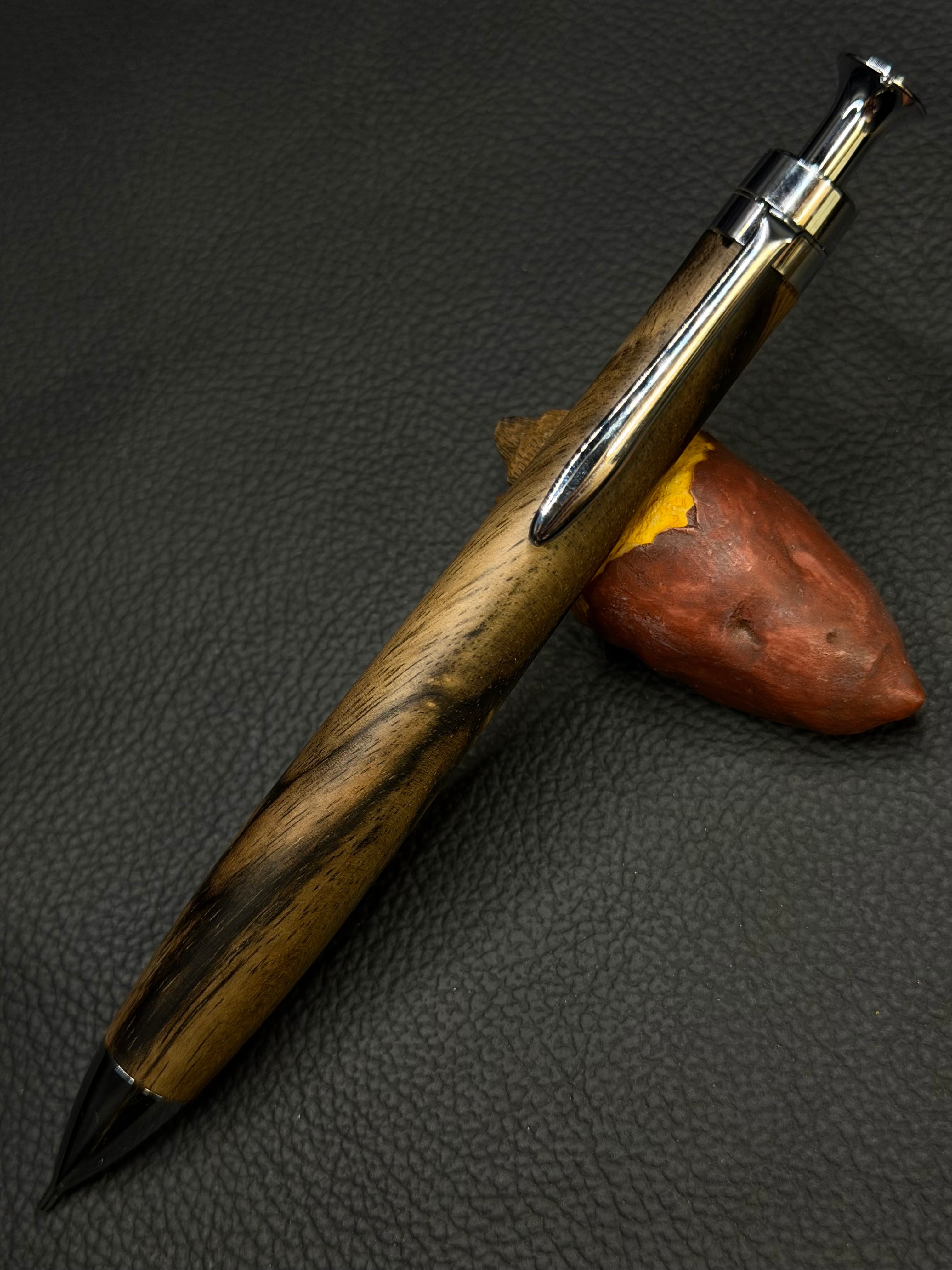 17 極上＋花梨瘤 青白 ゴールド金具 0.5シャープペンシル orボールペン