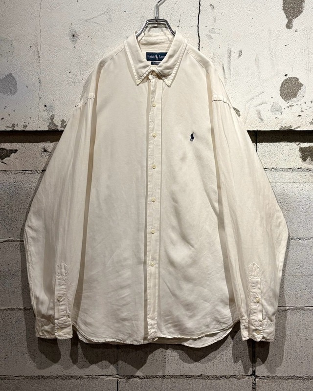 【Caka otto】“Polo by Ralph Lauren” Linen × Silk Loose L/S Shirt