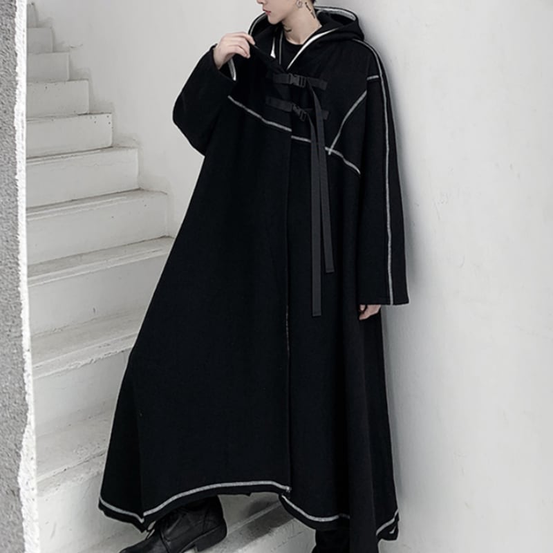 フーデッドロングマントコート LB1626