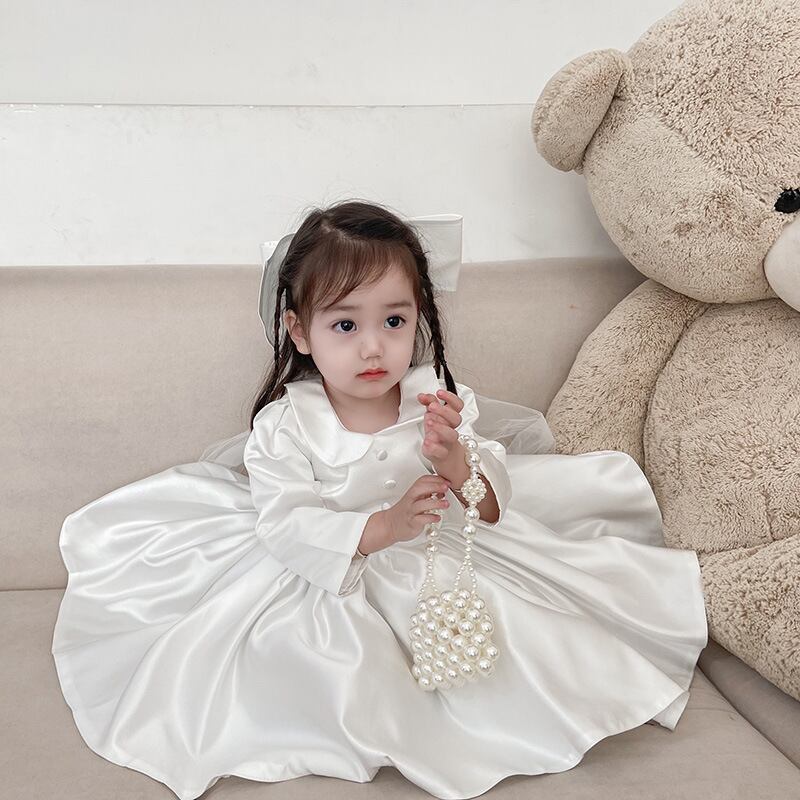 8414子供ドレス 長袖キッズドレス ベビードレス 女の子ドレス キッズフォーマルドレス ワンピース セレモニードレス 七五三 80cm 160cm 満天屋