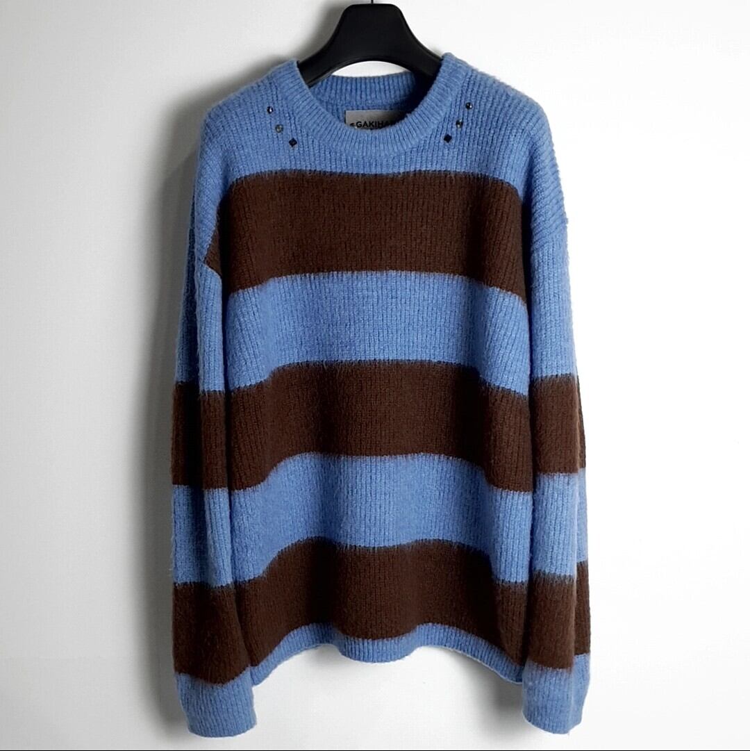 Stray Kids ハン 着用【GAKIHARA】knit zipup ☆Stray Kids ハン 着用！！【GAKIHARA】cobain mild hair stripe knit