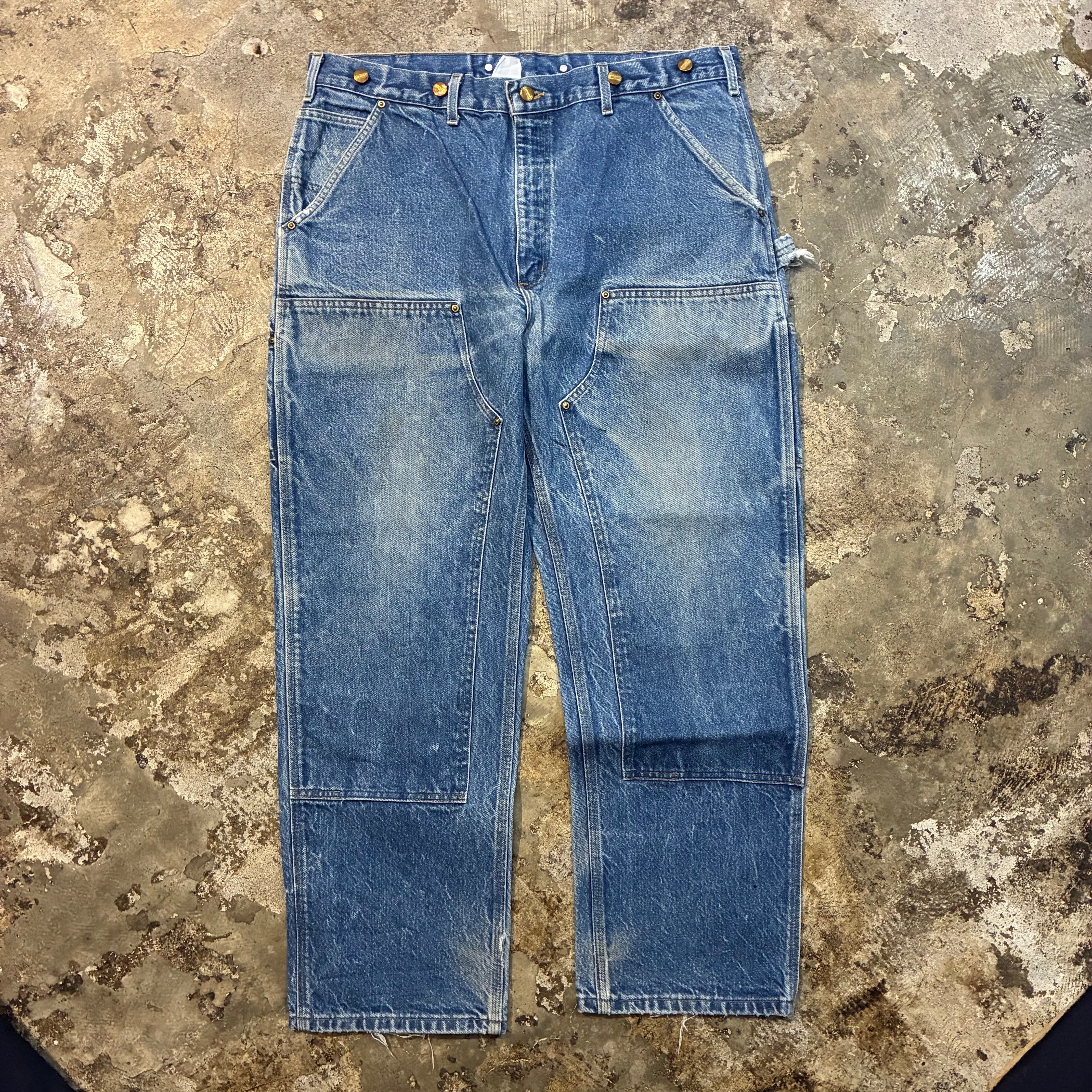 Carhart ダブルニー　デニムパンツ　インディゴ w38 W38