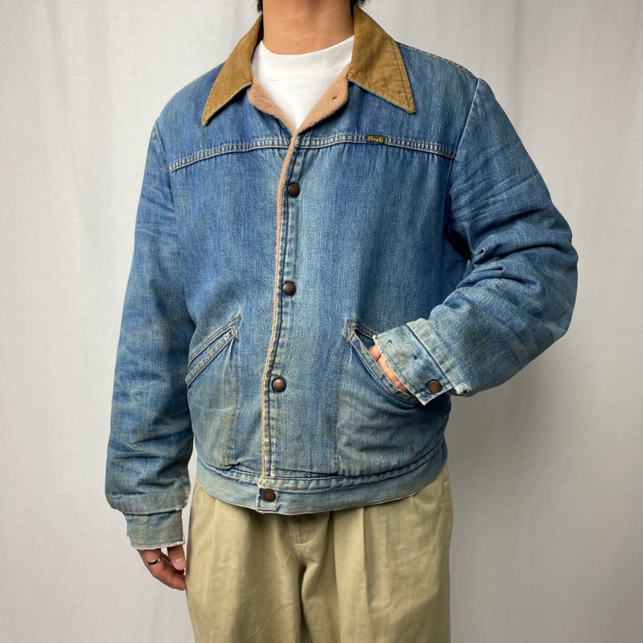 70年代 USA製 Wrangler ラングラー デニムボアジャケット ランチ 
