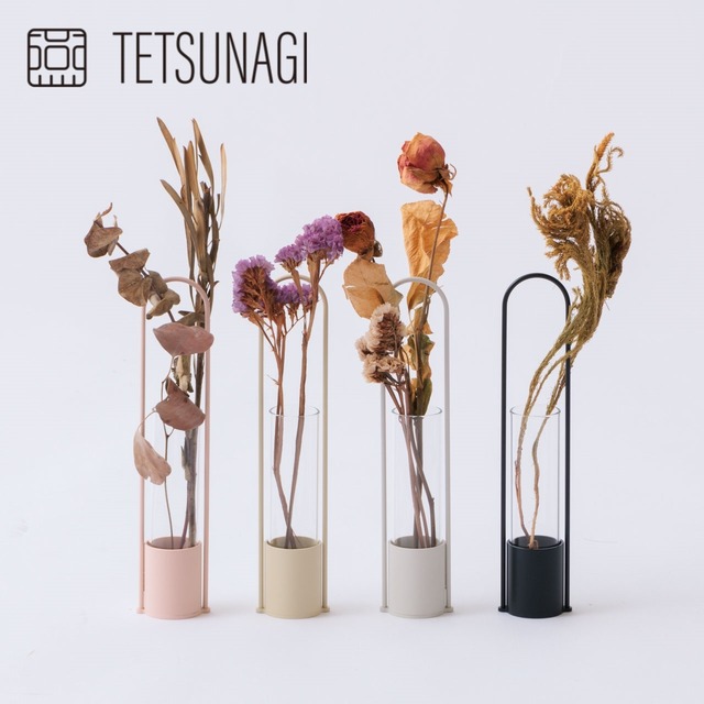 花瓶 一輪挿し ガラス 円柱 おしゃれ 透明 フラワーベース ブランド 日本製 シンプル 吊るせる インテリア オブジェ TETSUNAGI T200101/02/03/04 Zk130